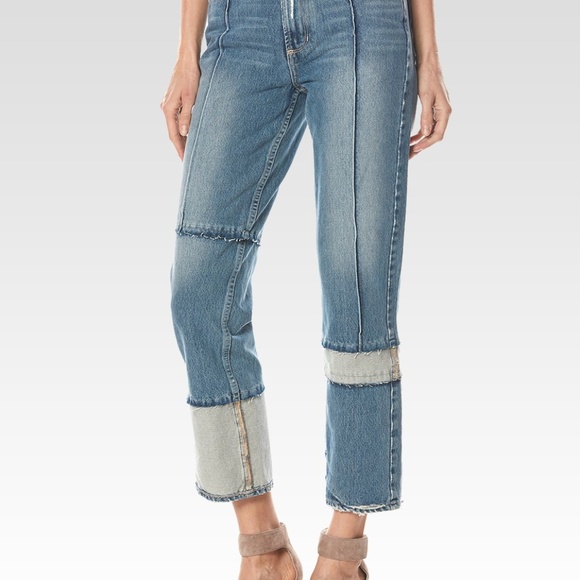 PAIGE High Rise Sarah Straight Seamed Revine Jeans Size 23 - Picture 2 of 5